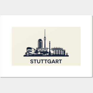 Stuttgart Skyline Emblem Posters and Art